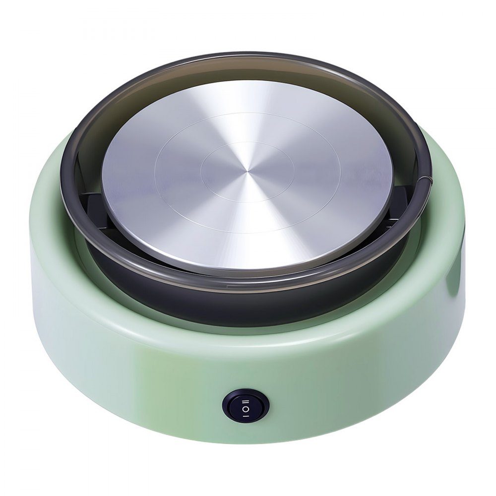 Mini Pottery Wheel Machine, 158mm Adjustable Speed ​​Turntable (0-140RPM), Electric Clay Wheel with Clay Molding Tools for DIY Pottery Classes, Green Round