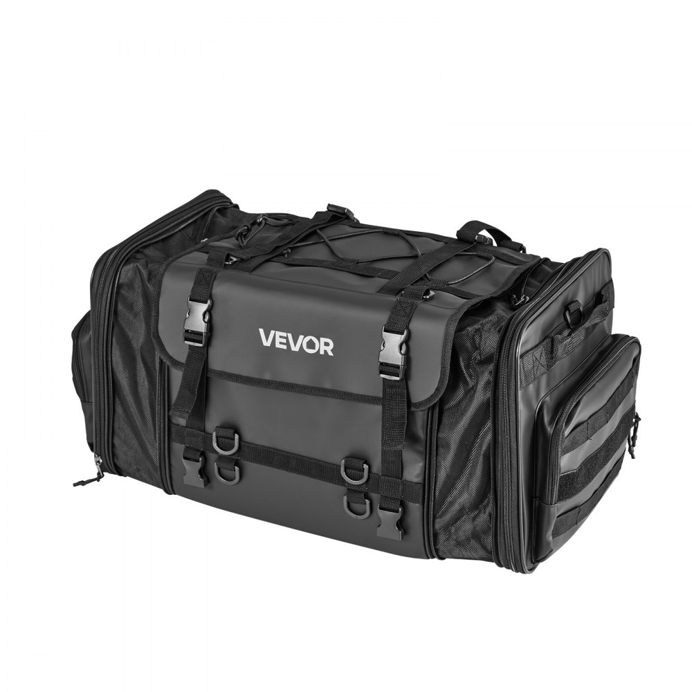Motorrad-Hecktasche, Rücksitztasche (40–60 l), mit wasserdichtem Regenschutz, Motorrad-Gepäckaufbewahrung, Gepäckträgertasche mit Schultergurt und elastischer Kordel, Motorradgepäck, Schwarz Motorrad-Hecktasche, Rücksitztasche (40–60 l), mit wasserdichtem Regenschutz, Motorrad-Gepäckaufbewahrung, Gepäckträgertasche mit Schultergurt und elastischer Kordel, Motorradgepäck, Schwarz