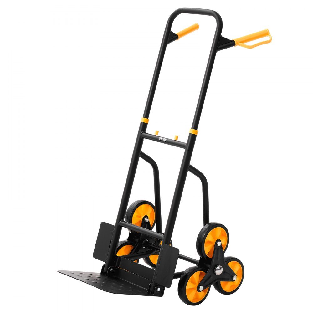 Klappbare Treppensackkarre, Sackkarre mit einer Tragfähigkeit von 200 kg, Treppensteiger mit 6 Rädern und 2 Spanngurten, Transportwagen, Treppenkarre, Stapelkarre, ideal für Haushalt, Einkauf und Lagerung