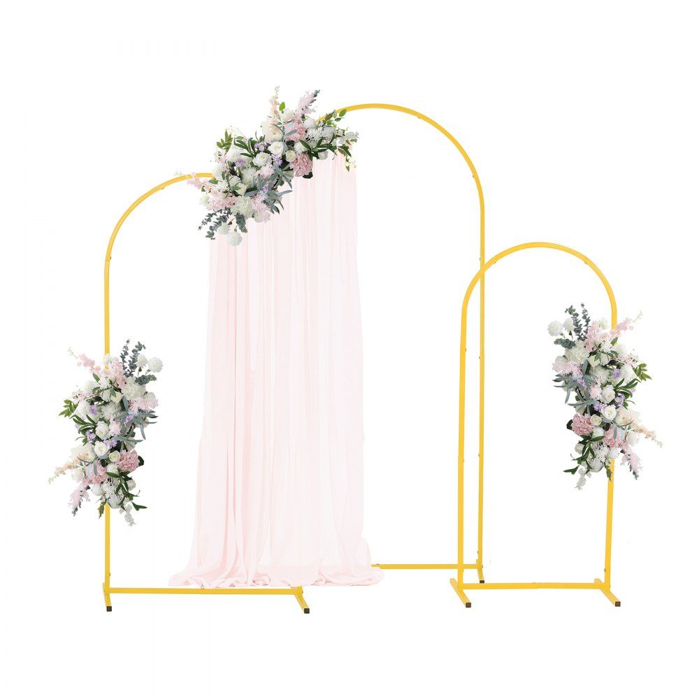 Hochzeitsbogen, 3er-Set, 1,2/1,5/1,8 m, Hintergrundständer, goldfarbener Metall-Ballonbogen für Hochzeiten, Geburtstagsfeiern, Abschlussfeiern, Feiertage und Zeremoniendekoration