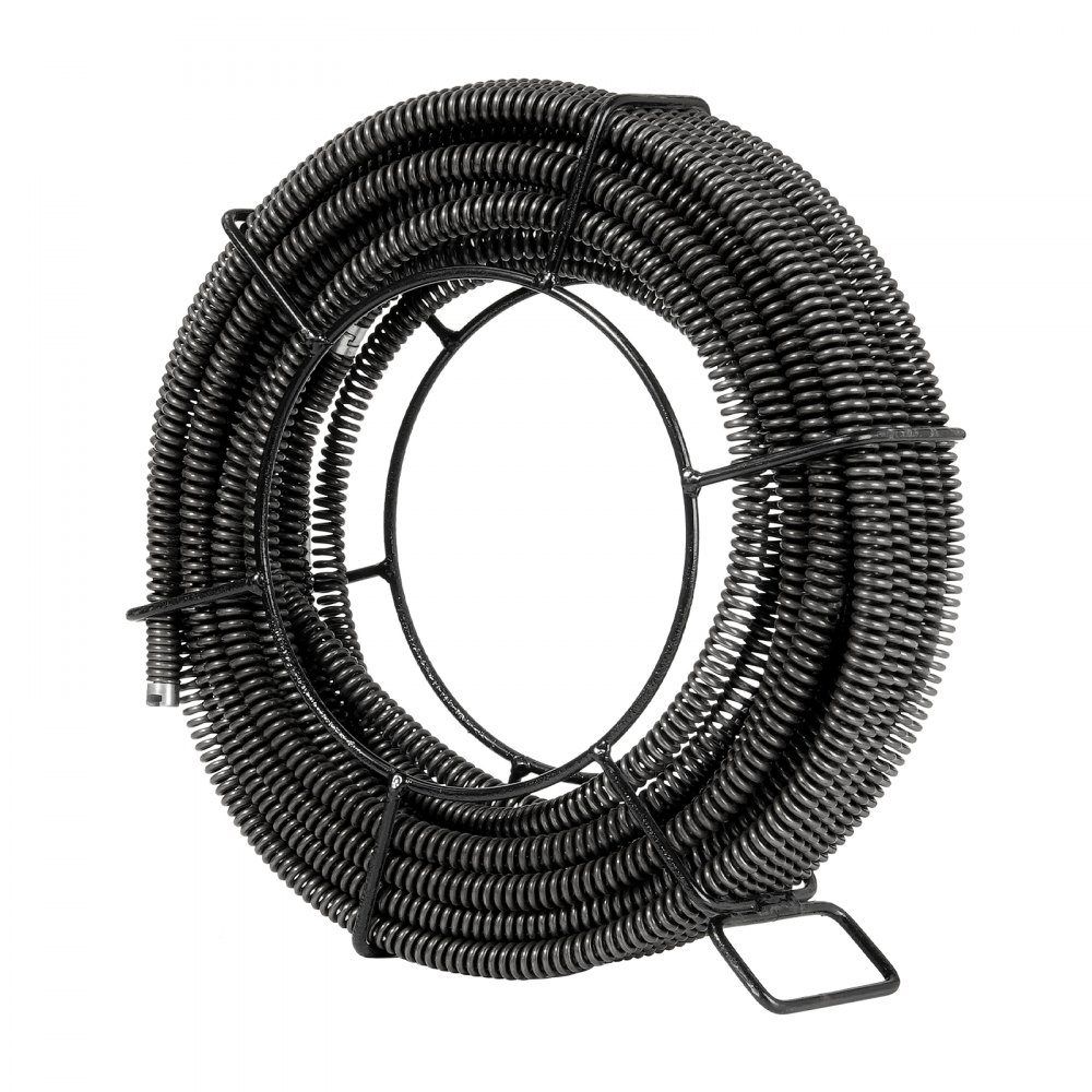 Pipe Cleaning Cable 20m x 16mm, Professional Pipe Cleaning Cable with 7 Cutters for Pipes from 20 to 100mm, Hollow Core Sewer Cable for Sink, Floor Drain, Toilet
