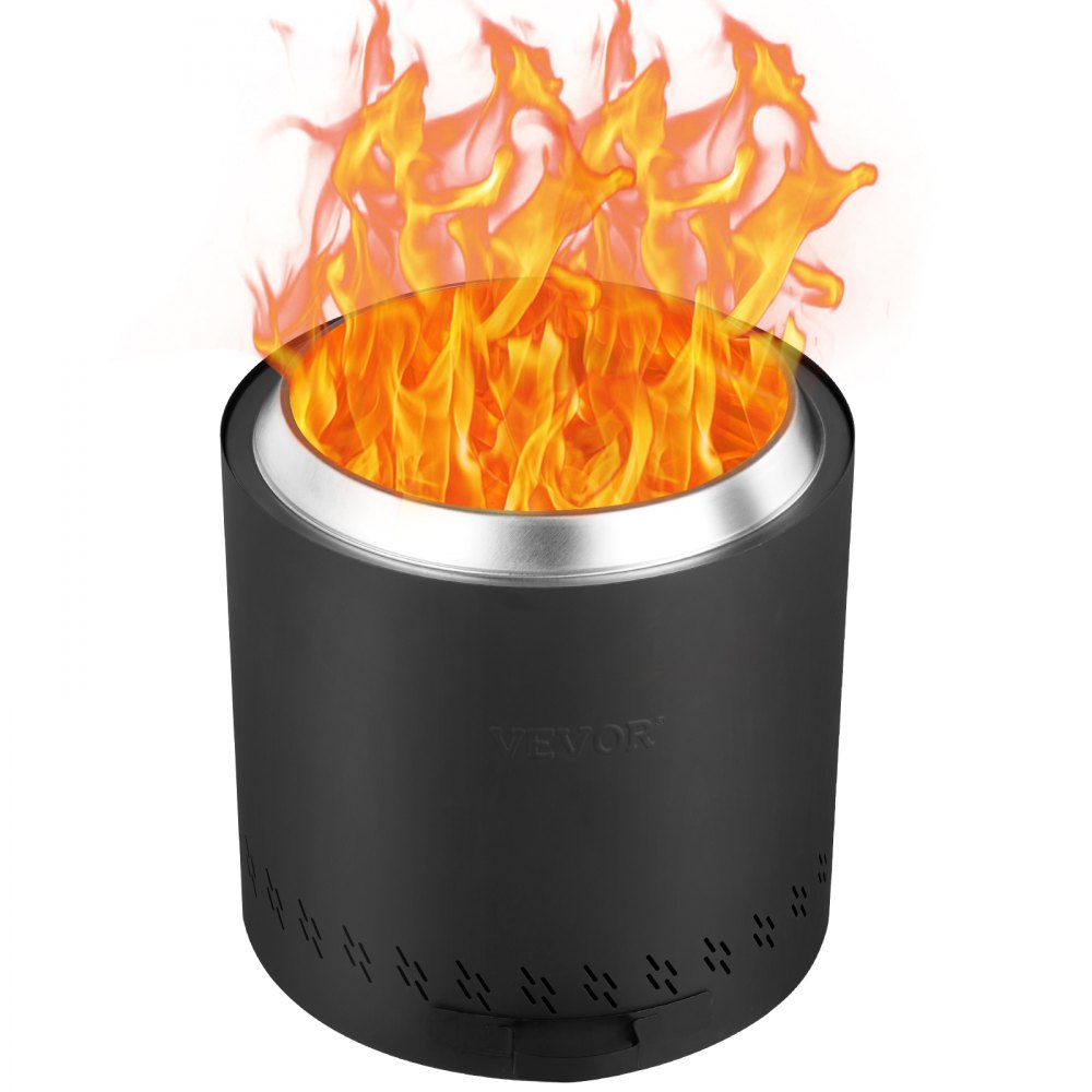 Foyer sans fumée pour feu de camp, hauteur 15,5" x diamètre 15,5", foyers à bois avec cendrier amovible, foyer portable en acier inoxydable SUS430 pour extérieur, patio, camping Foyer sans fumée pour feu de camp, hauteur 15,5" x diamètre 15,5", foyers à bois avec cendrier amovible, foyer portable en acier inoxydable SUS430 pour extérieur, patio, camping
