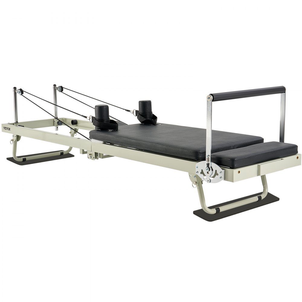 Składany przyrząd do ćwiczeń Pilates Reformer do użytku w domowej siłowni, łóżko do pilatesu z podwójnym oporem — sprężyna i sznurek, dla zaawansowanych i początkujących, do 400 funtów