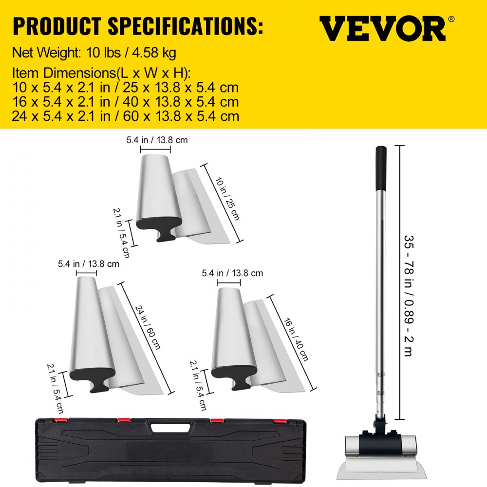 Dekospachtel-Set 25 cm / 40 cm / 60 cm breiter Spachtel, 0,89 - 2 m Klingenlänge Trockenbau-Flächenspachtel, 0,5 mm Klingenstärke Fassadenspachtel aus Edelstahl, ergonomischer Griff Gipserspachtel Dekospachtel-Set 25 cm / 40 cm / 60 cm breiter Spachtel, 0,89 - 2 m Klingenlänge Trockenbau-Flächenspachtel, 0,5 mm Klingenstärke Fassadenspachtel aus Edelstahl, ergonomischer Griff Gipserspachtel
