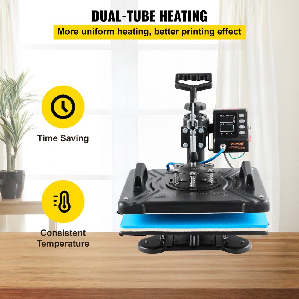 10 in 1 Heat Press 38x30cm Heat Press Black Hot Press Textile Press Multifunction Sublimation T-Shirt Press Mug Press