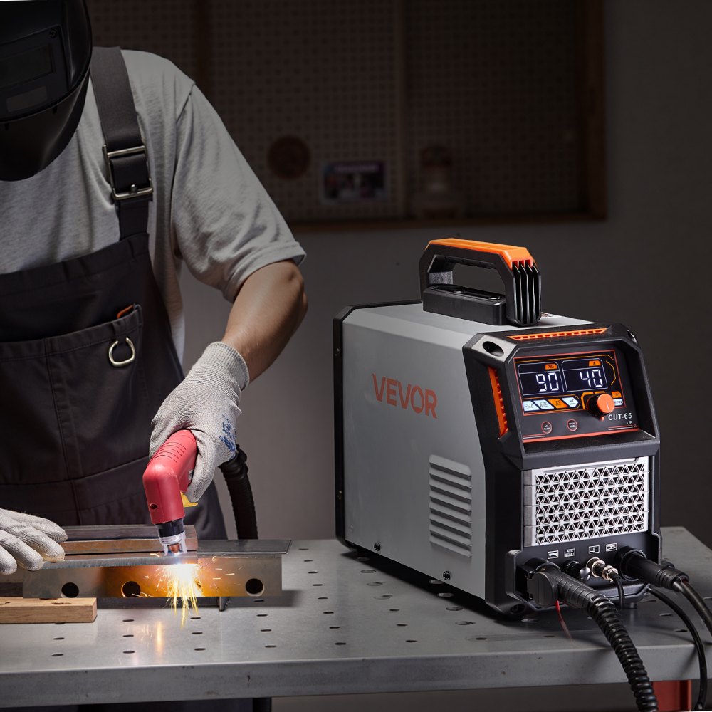 Découpeur plasma, coupeur plasma à arc pilote 65 A non haute fréquence – avec fonction 2T/4T et temps PT réglable, affichage numérique, onduleur IGBT pour réparation à domicile, atelier Découpeur plasma, coupeur plasma à arc pilote 65 A non haute fréquence – avec fonction 2T/4T et temps PT réglable, affichage numérique, onduleur IGBT pour réparation à domicile, atelier