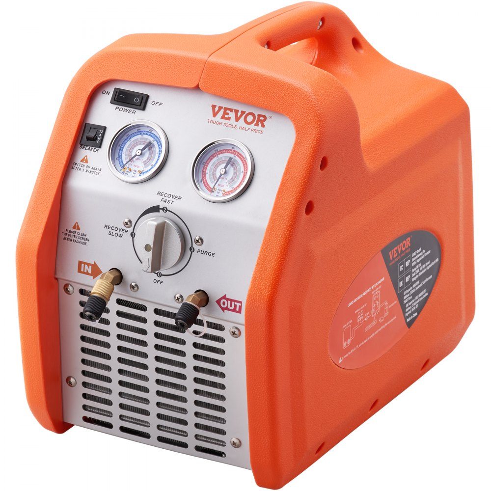 Koudemiddelafzuigapparaat Koudemiddelafzuigstation 3/4 PK Koudemiddelafzuigapparaat Koudemiddelterugwinningsmachine 220-240 V 2,2 kg/min