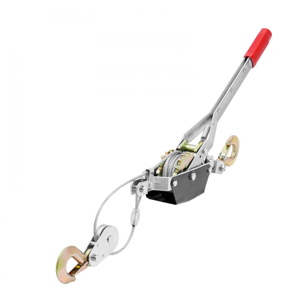 Handhebelwinde, 2 Tonnen (4.409 lbs) Zugkraft, 3,7 m Stahlkabel, 2 Haken, robuste Ratschen-Handwinde mit Doppelgetriebe, Flaschenzug-Seilzieher, ideal für die Fahrzeugrettung Handhebelwinde, 2 Tonnen (4.409 lbs) Zugkraft, 3,7 m Stahlkabel, 2 Haken, robuste Ratschen-Handwinde mit Doppelgetriebe, Flaschenzug-Seilzieher, ideal für die Fahrzeugrettung