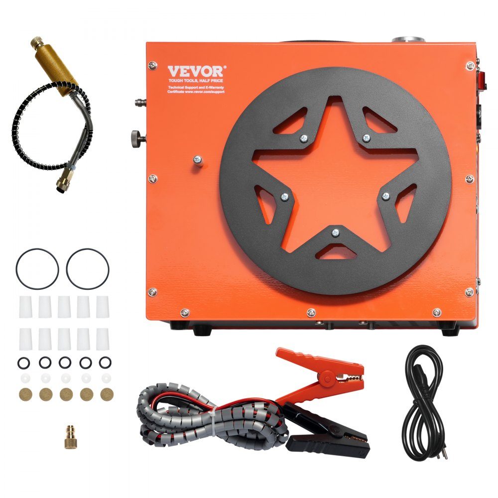 PCP Air Compressor, 4500PSI/30MPa Portable PCP Air Rifle Compressor - Integrated Water and Fan Cooling System, Auto-Stop DC12V/AC230V Paintball Tank Compressor for Air Rifle, Diving Bottle