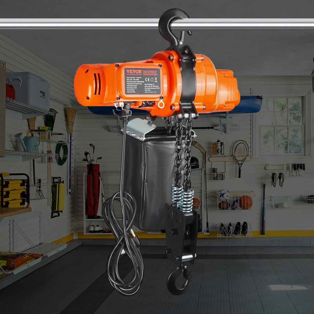 Elektrokettenzug, 998 kg Tragkraft, 3 m Hubhöhe, Seilzug, einphasige elektrische Winde mit G80-Kette, 3 m Kabelfernbedienung, ideal für Garagen, Geschäfte, Hotels Elektrokettenzug, 998 kg Tragkraft, 3 m Hubhöhe, Seilzug, einphasige elektrische Winde mit G80-Kette, 3 m Kabelfernbedienung, ideal für Garagen, Geschäfte, Hotels
