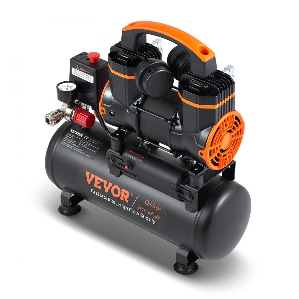 2,1-Gallonen-Luftkompressor, 1,2 PS, 2,2 CFM bei 90 PSI, ölfreier Luftkompressortank und max. 116 PSI Druck, 70 dB extrem leiser Kompressor für Autoreparatur, Reifendruck, Sprühlackierung, Nageln von Holzarbeiten