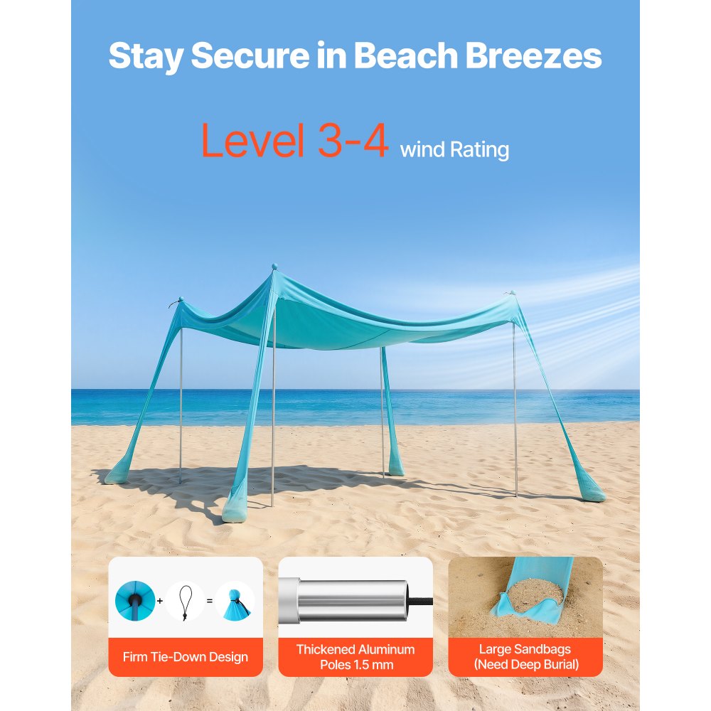 Tente de plage avec protection solaire (UPF 50+) 3 x 3 x 2 m, abri de plage avec sacs de sable, poteaux de support et pelles à sable, auvent portable pour les voyages en famille, le camping, la pêche, vert Tente de plage avec protection solaire (UPF 50+) 3 x 3 x 2 m, abri de plage avec sacs de sable, poteaux de support et pelles à sable, auvent portable pour les voyages en famille, le camping, la pêche, vert