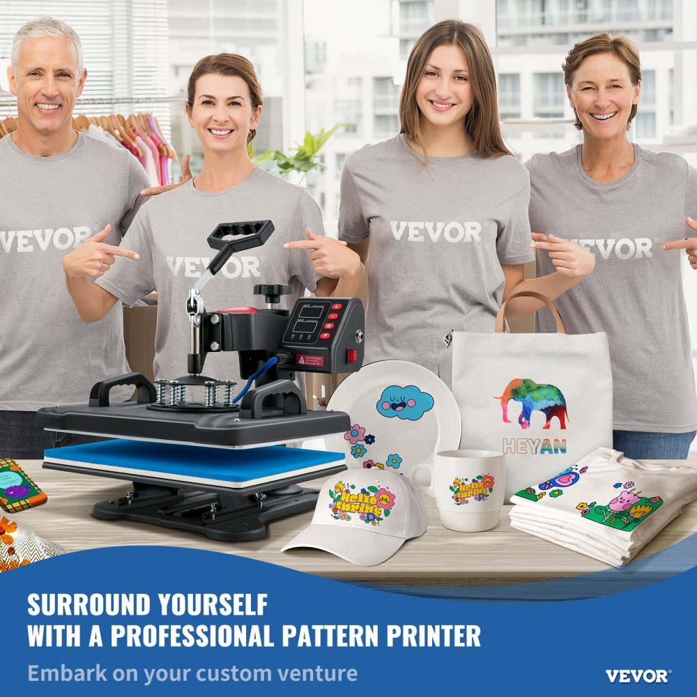 Transferpresse 5 in 1 Wärmepressmaschine 29 x 38 cm Faltbecher Sublimationstransferdrucker schnelle Erwärmung digitale Präzision