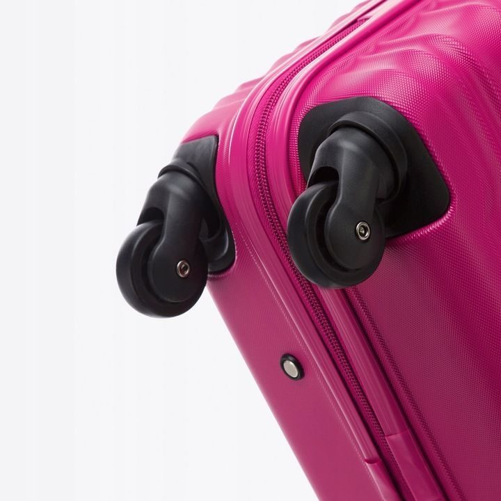 Valise premium valise de voyage valise de bord avec baleines plastique ABS 34l rose