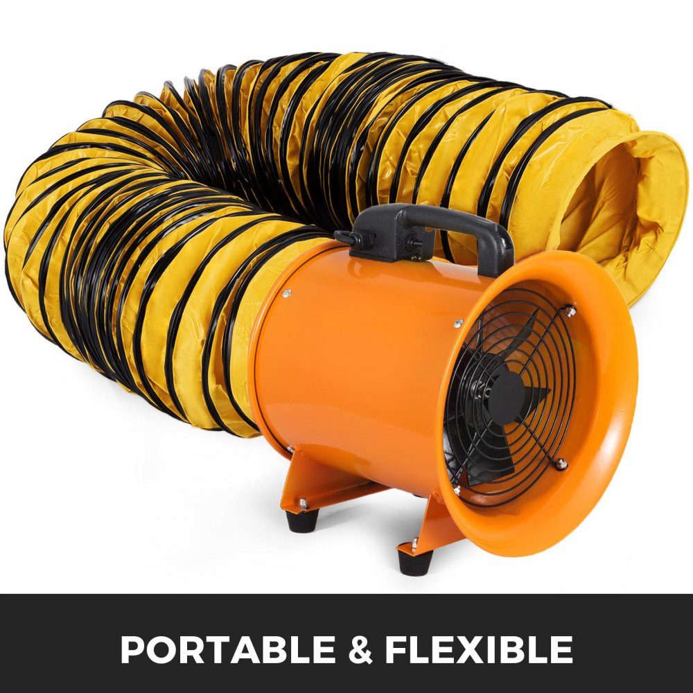 Luchttransportslang, 25ft ventilatorslang, 12" diameter heteluchtslang, gele ontluchtingsslang, PVC-uitlaatslang, wasdrogerslang, airconditioningontluchtingsslang