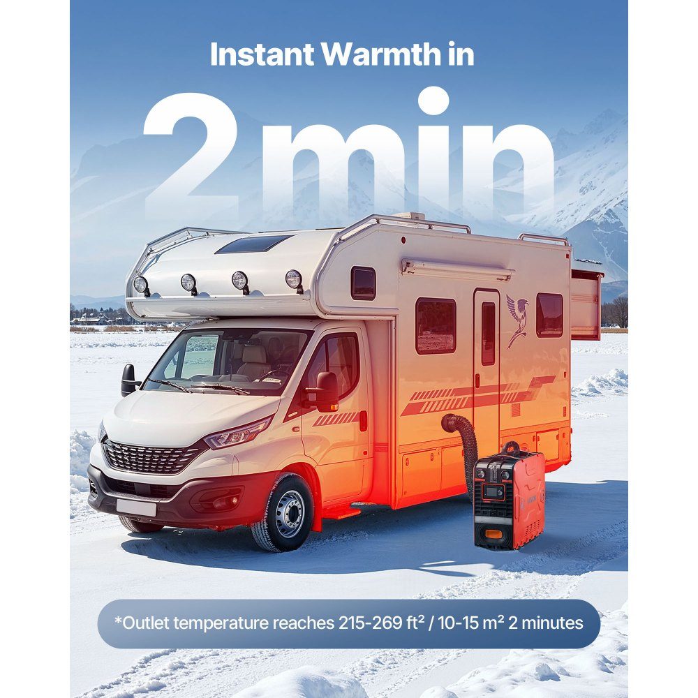 Diesel Heater 5-8KW DC 12V, All-in-One Portable Diesel Air Heater with Bluetooth App Control, Remote Control and LCD Screen, 4.5L Fuel Tank for Vehicles, Vans, RVs