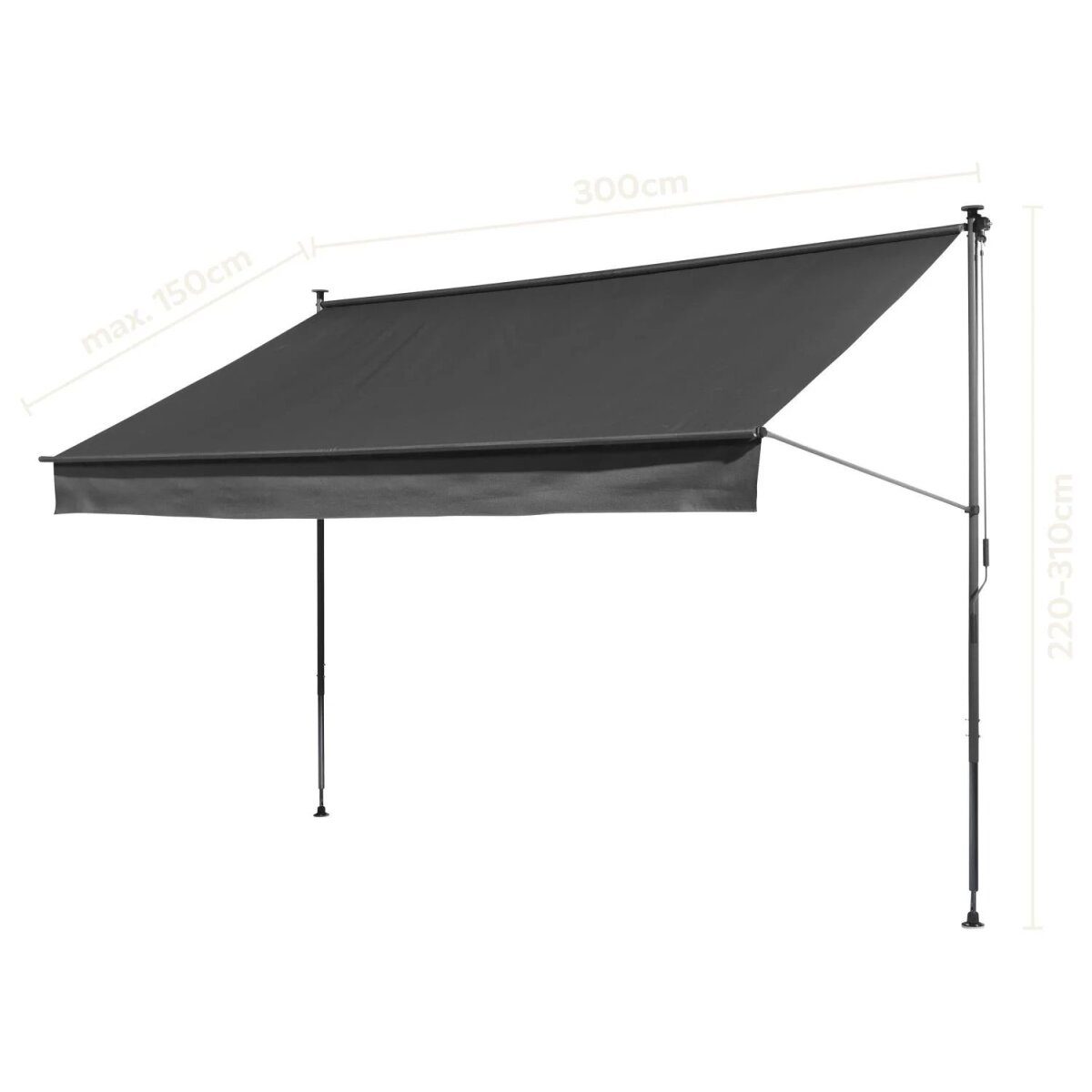 LIVARNO® Klemmmarkise 300 x 150, Anthrazit
