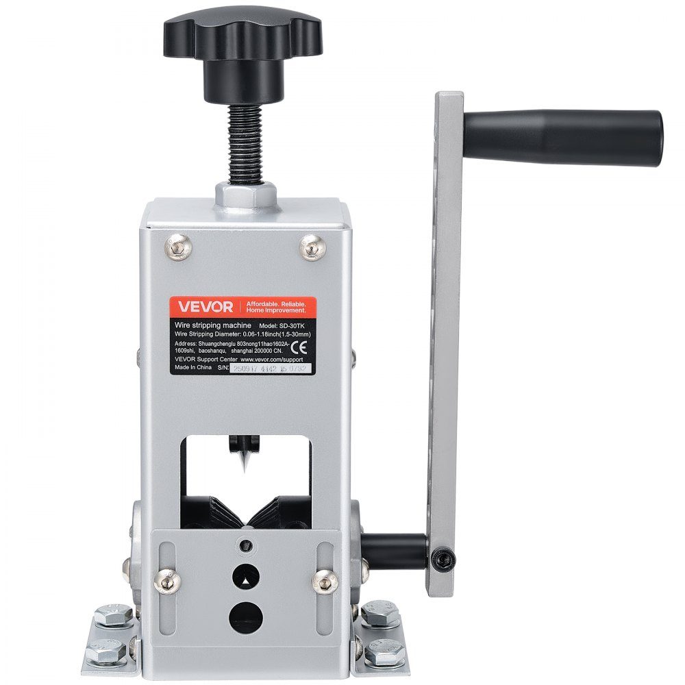 Abisoliermaschine, 1,5–30 mm Kabelschälmaschine, Handkurbel-/Bohrbetrieb, Abisolierwerkzeug mit Q235-Rahmen, Kabelabisolierer, manuelle Kabelabisoliermaschine für Kupferschrott