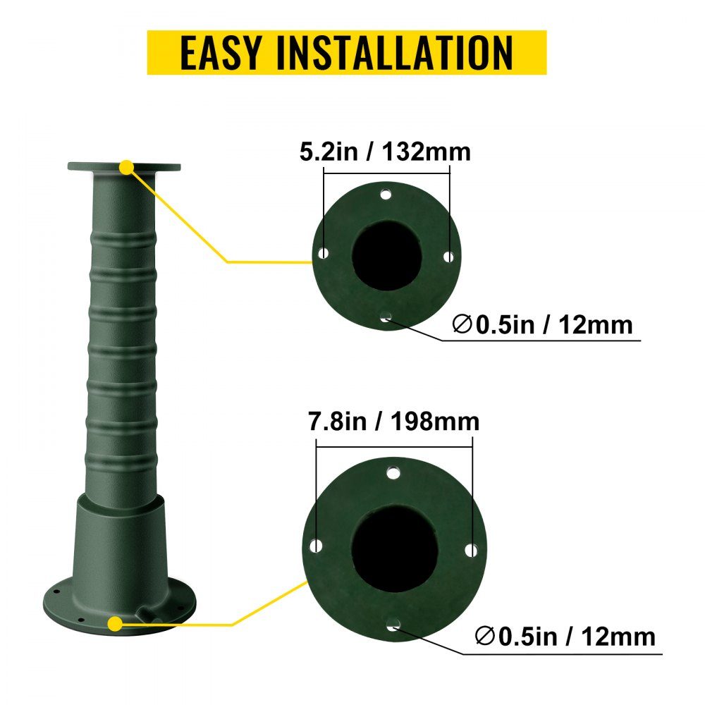 Pumpenständer Gusseisenständer Griffpumpe 22,86 x 22,86 x 66 cm Gartenpumpe Pumpenständer beschichtet mit Sprühfarbe Handpumpenständer 8 mm dicke Rohrwand geeignet für Gartenteich Hof usw