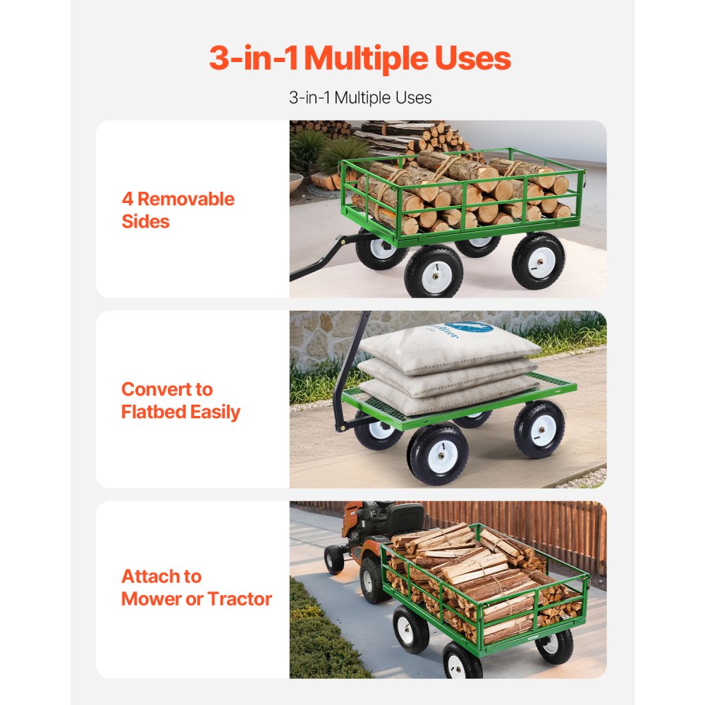 Bollerwagen 110x75x67 cm, Transportwagen, Gartenwagen, Gerätewagen, 2-in-1 Bollerwagen, mit All-Terrain-Reifen, abnehmbaren Seitenwänden aus Mesh-Material und 180° drehbarem Griff Bollerwagen 110x75x67 cm, Transportwagen, Gartenwagen, Gerätewagen, 2-in-1 Bollerwagen, mit All-Terrain-Reifen, abnehmbaren Seitenwänden aus Mesh-Material und 180° drehbarem Griff