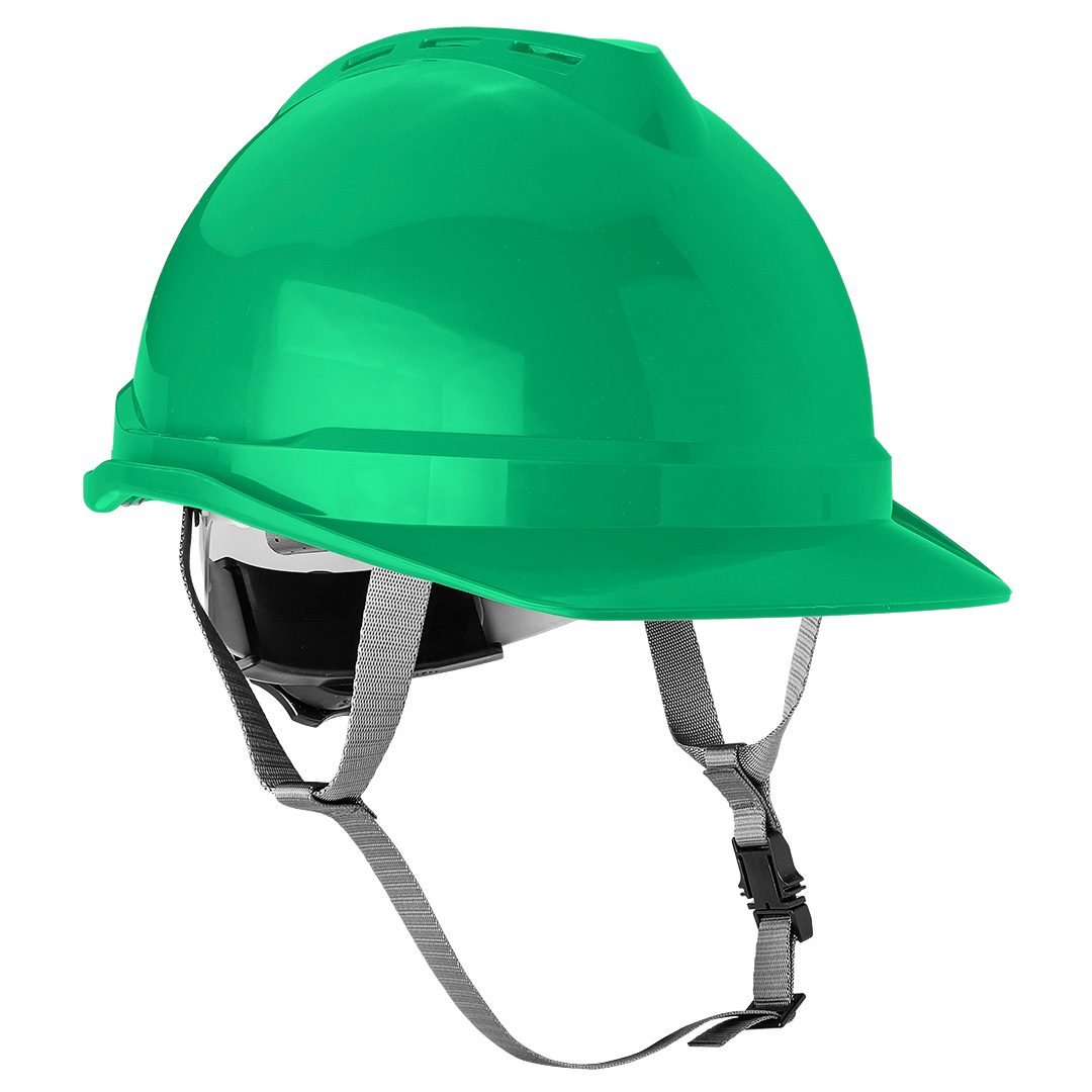 Industrial helmet with chin strap