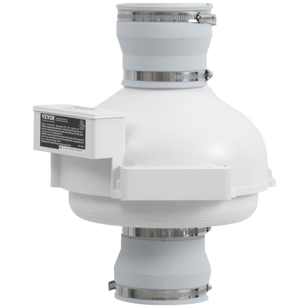 98–114 mm Radon-Lüfter-Installationsset, 190 CFM Radon-Minderungs-Lüftersystem-Set mit 2 Kupplungen, Manometer, Inline-Kanalventilator-Abluftventilator für Innen- und Außenlüftung