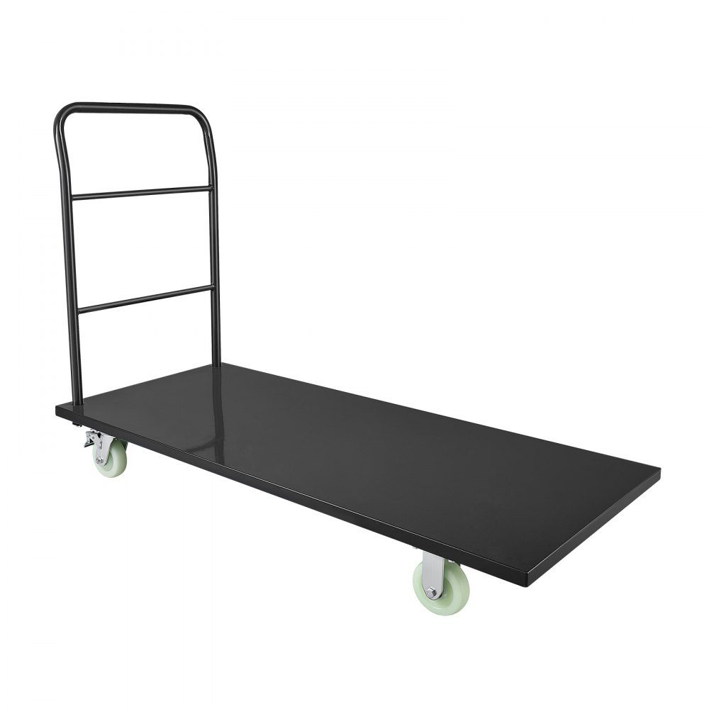 Folding Platform Trolley 907kg, Transport Trolley with Swivel Wheels and Handle, Storage Trolley, Heavy Duty Luggage Transport Trolley, Ideal for Warehouse, Workshop, Factory, 1525x700x1090mm