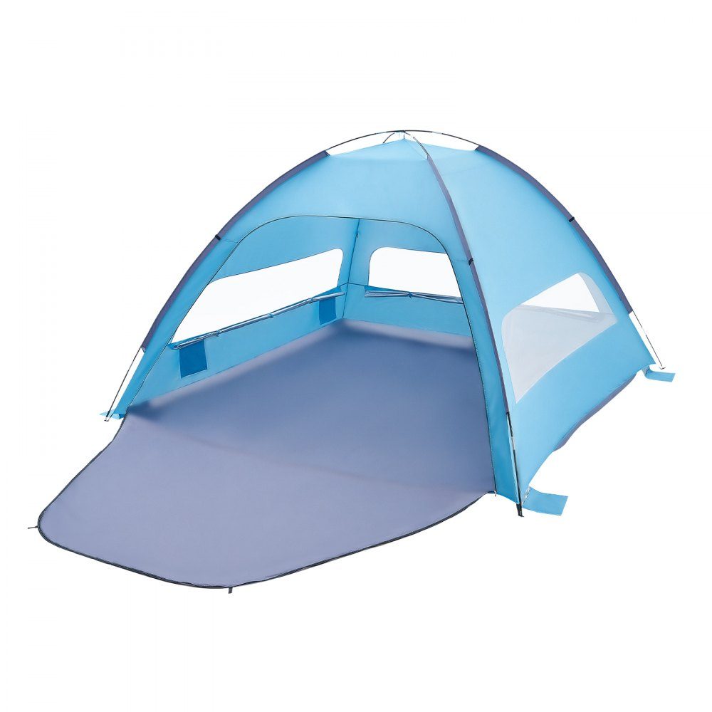 Strandtent Zonnescherm voor 8 personen, UPF 50+ bescherming, draagbare strandtent met draagtas en grondankers, lichtgewicht strandparaplu voor kamperen, vissen, picknicken, zonnetent
