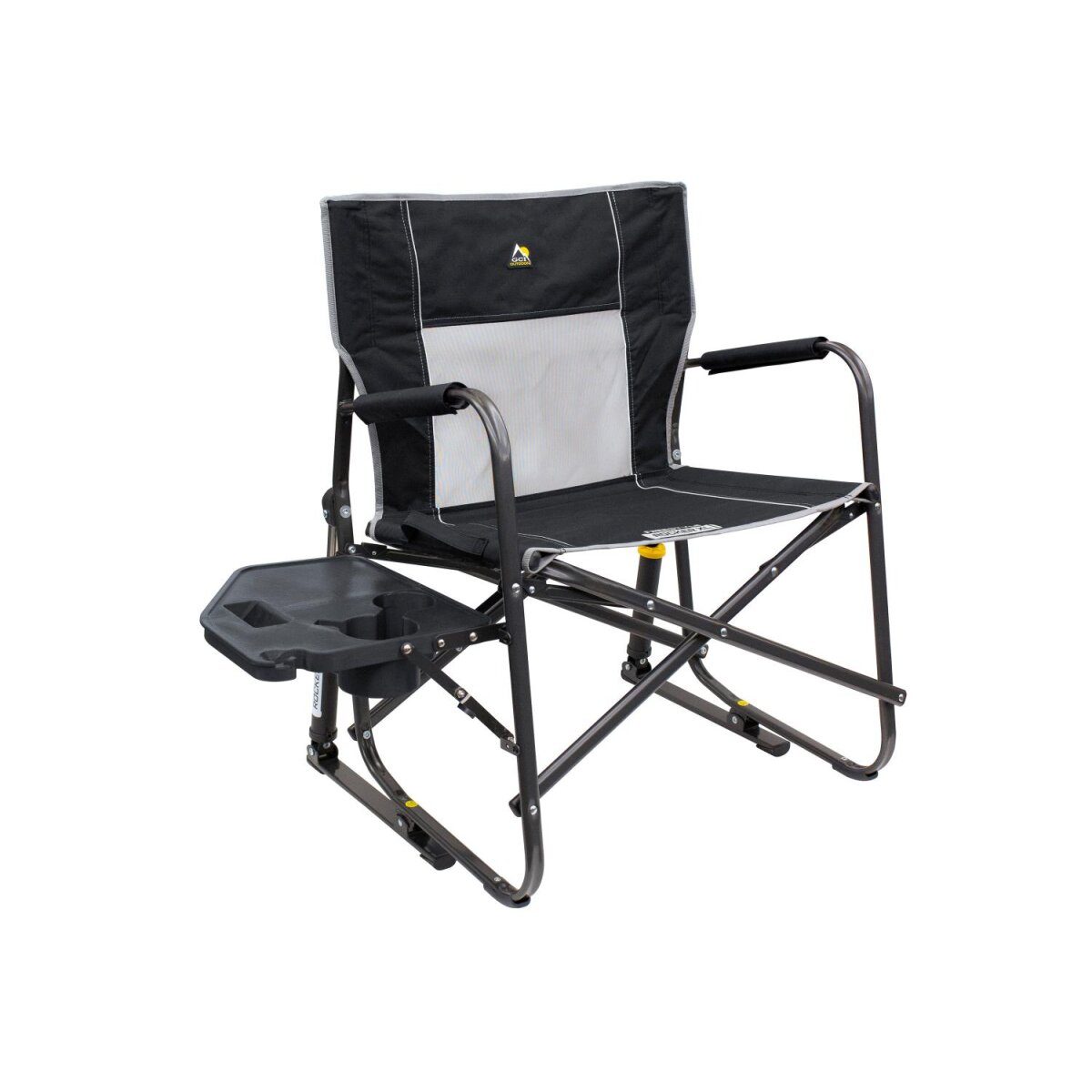 GCI Freestyle Rocker XL™ campingstoel met schommelfunctie en bijzettafel (zwart)