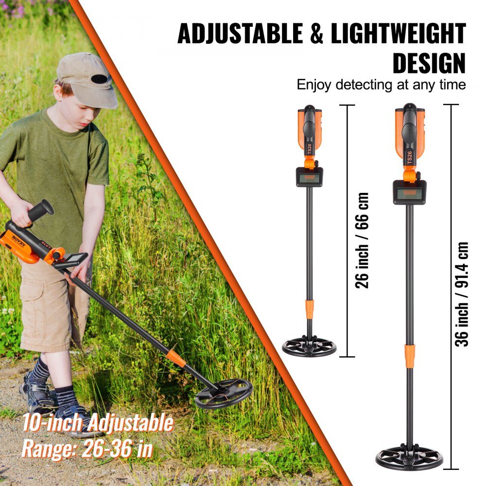 Metal Detector Set for Kids, Multifunctional Professional Detector with 2 Modes, Metal Detector, Waterproof 6" Coil for Greater Depth, with Shovel and Carry Bag