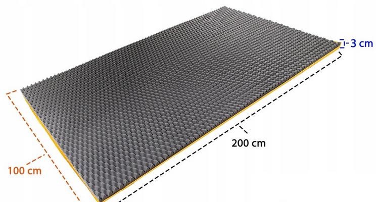 Premium sound insulation self-adhesive acoustic foam 3 cm - 2 m2 roll