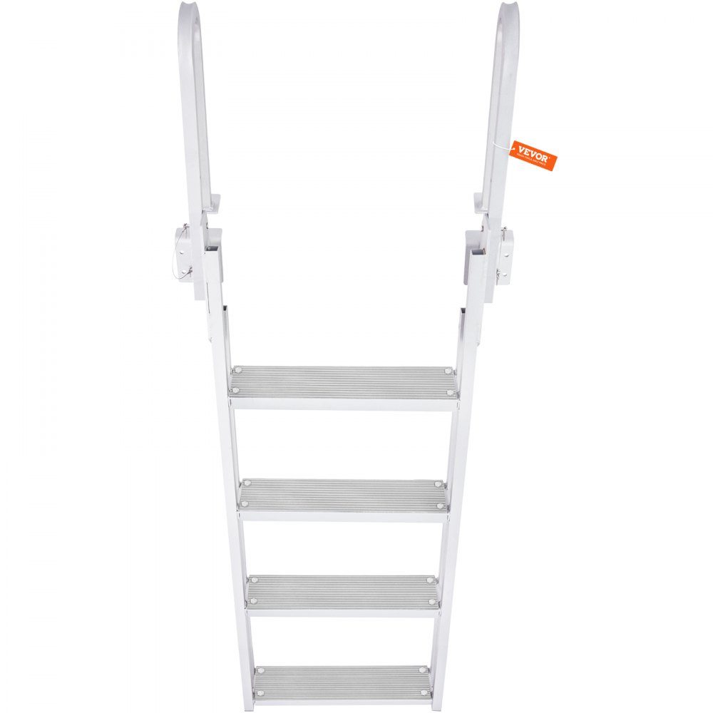 Aluminium-Anlegeleiter, Bootsleiter, klappbare Bootstrittleiter, 4 Stufen, 158 kg