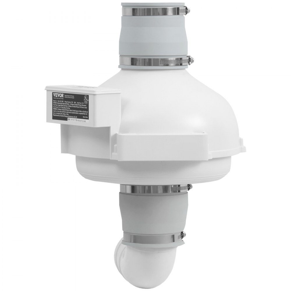 98–89 mm Radon-Lüfter-Installationsset, 260 CFM Radon-Minderungs-Lüftersystem-Set mit 2 Kupplungen, Manometer, Inline-Kanalventilator-Abluftventilator für Innen- und Außenlüftung