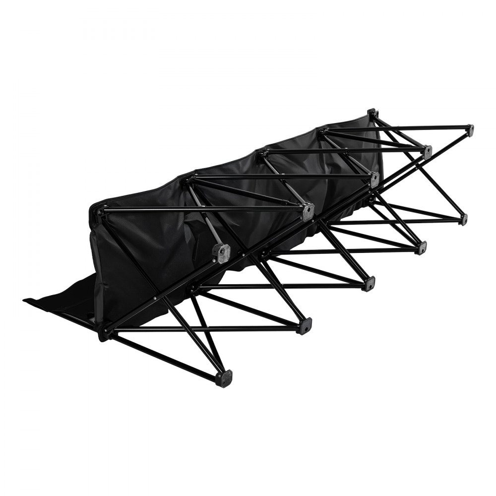 Portable Folding Camping Bench Bench (4 Person) with Side Pockets and Carry Bag Team Bench with Backrest Side Bench for Football Baseball Camping Outdoor Activities Black