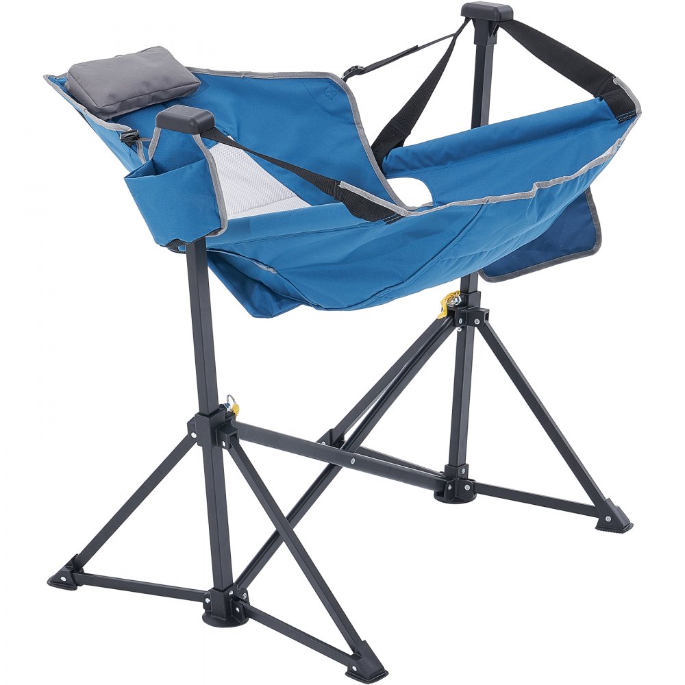 Chaise de camping inclinable, capacité de charge de 300 livres, chaise suspendue de camping, chaise pliante avec porte-gobelet, sac de rangement, appui-tête et dossier réglable, pour le camping et autres activités de plein air Chaise de camping inclinable, capacité de charge de 300 livres, chaise suspendue de camping, chaise pliante avec porte-gobelet, sac de rangement, appui-tête et dossier réglable, pour le camping et autres activités de plein air