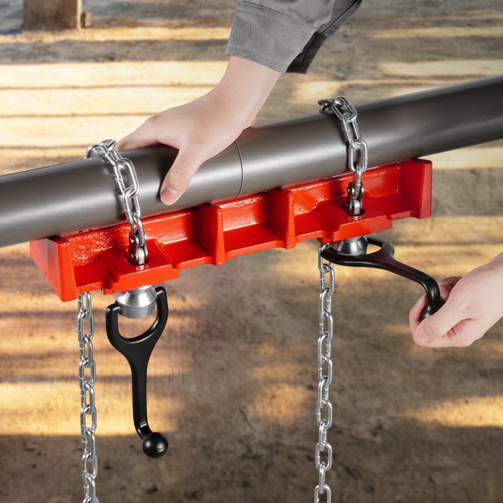 Pipe Welding Vise, 12.7-80mm Pipe Welding Clamp with Double Chains and Crank Handles, Heavy Duty Cast Iron Welding Vise for a variety of pipes