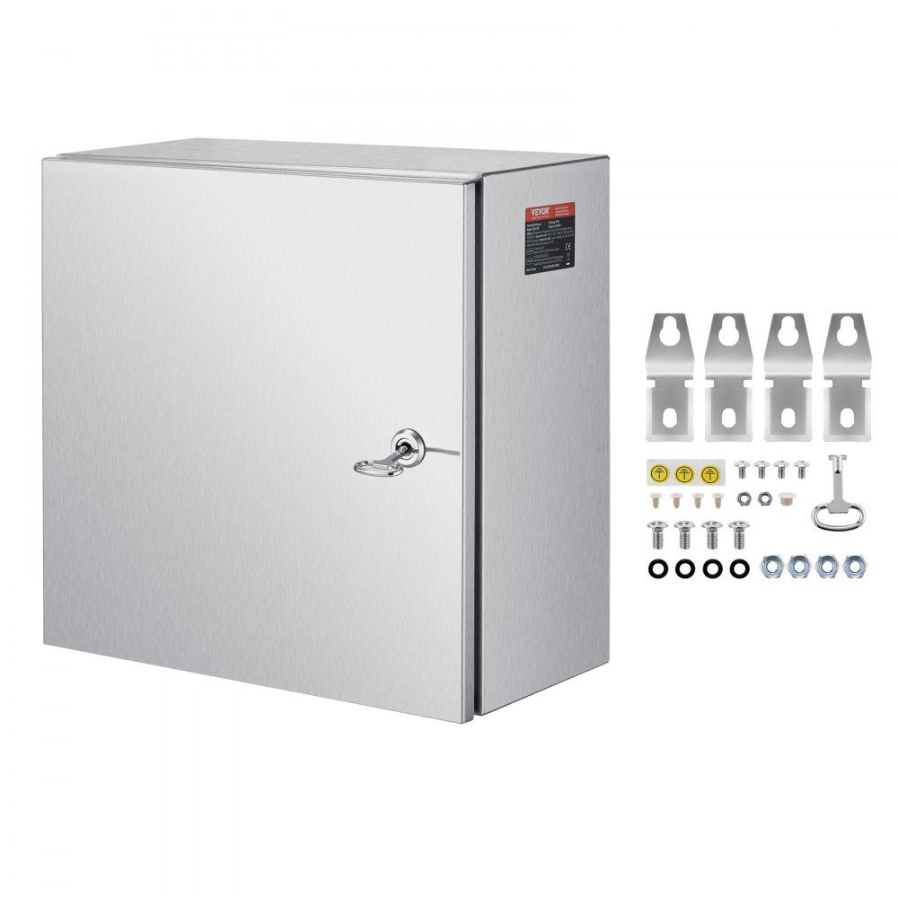 Armoire électrique Boîtier en acier inoxydable NEMA, 300x300x200 mm, boîte de jonction électrique en acier NEMA 4X, IP66 étanche à l'eau et à la poussière, pour usage intérieur et extérieur, avec plaque de montage