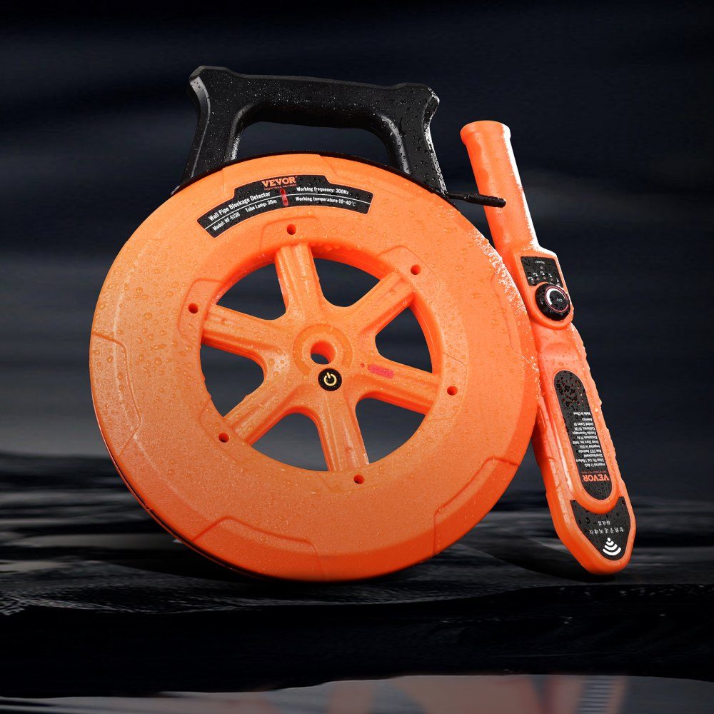 Pipe Blockage Detector Pipe Blockage Detector Pipe Cleaner ABS Case Pipe Inspection Organizer 30m Cable Detection Distance for Non-Metallic Pipes 0-40cm Metal Pipes 0-15cm