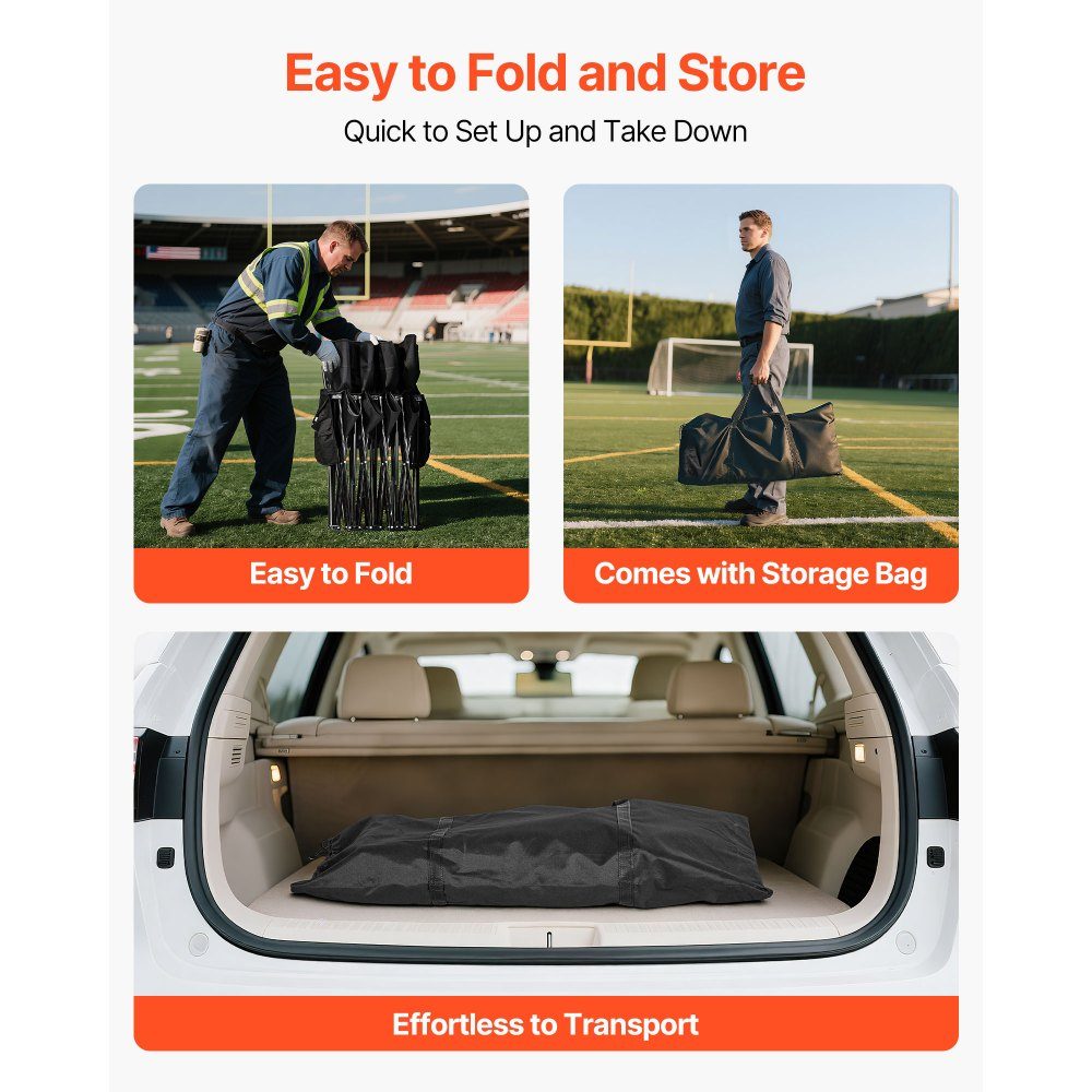Portable Folding Camping Bench Bench (4 Person) with Side Pockets and Carry Bag Team Bench with Backrest Side Bench for Football Baseball Camping Outdoor Activities Black