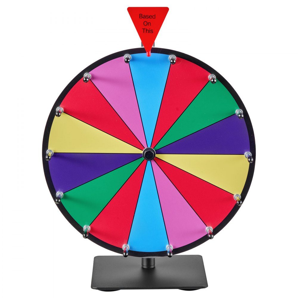 Roue de la Fortune, Roue (305 mm), 14 Compartiments, Roue de la Fortune avec Support, Jeux de Loterie, Gagner, Roulette, avec Tableau Éponge et 2 Marqueurs, 6 Couleurs, Roue des Prix Rotative, Idéale pour Fête, Pub, Foire Commerciale