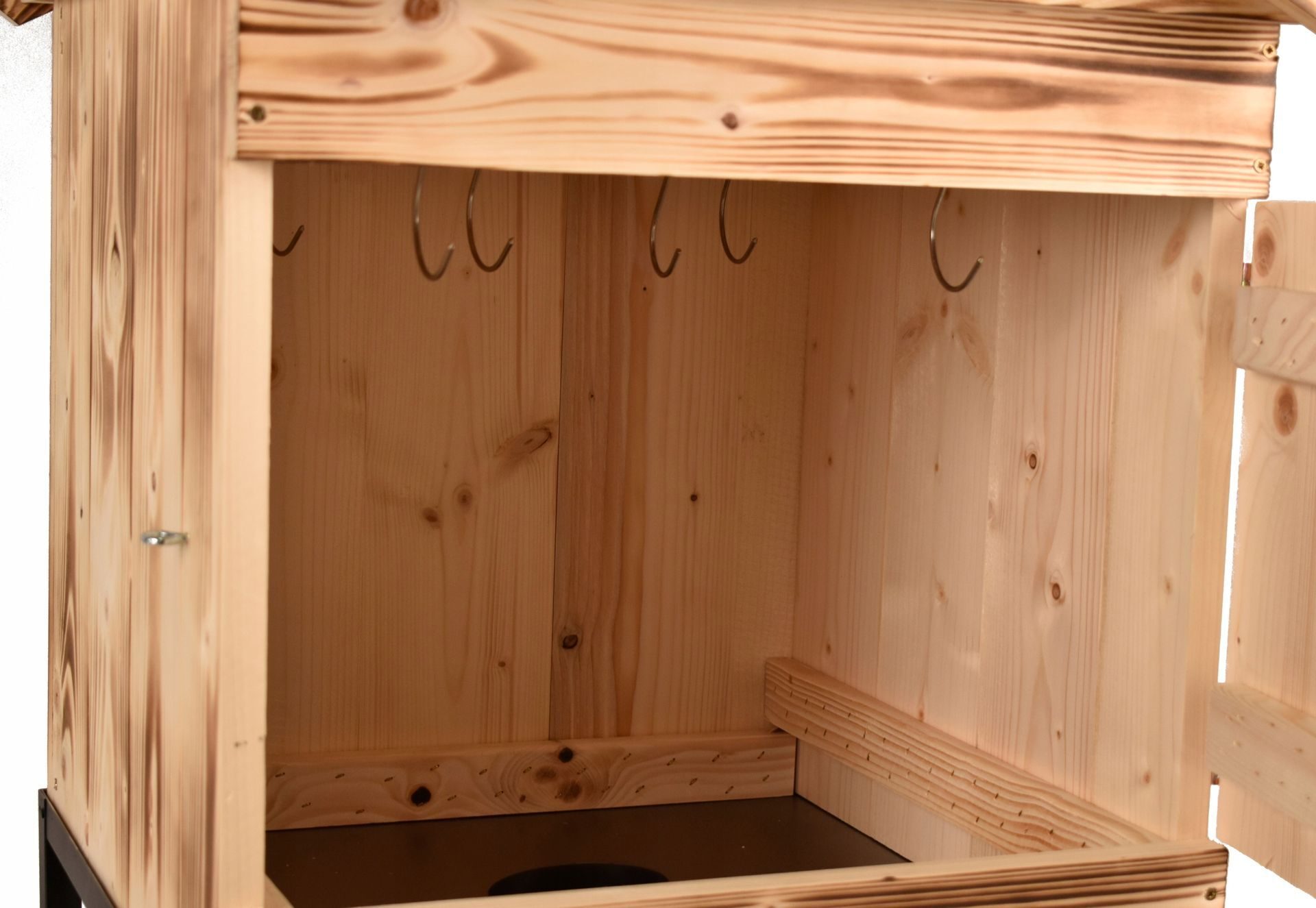 Grillräucherofen Räucherset XXXL GARTENRäucherei im Set aus Feuerhaken, Rohren etc. aus Holz. Handgefertigtes Design 3