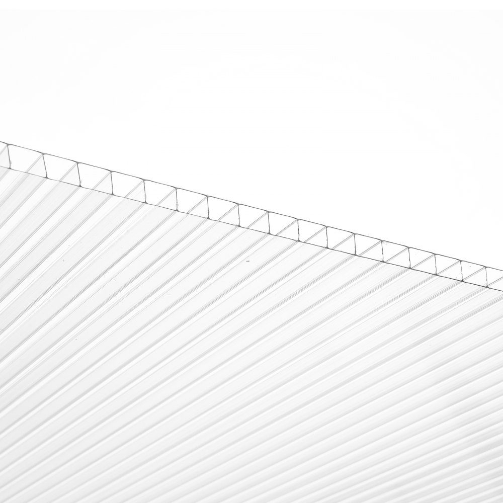 Set van 14 polycarbonaat kaspanelen, 1210 x 605 x 8 mm meerwandige panelen, waterdichte UV-beschermde gegolfde holle kamerpanelen, slagvaste transparante dakpanelen voor kas/tuin