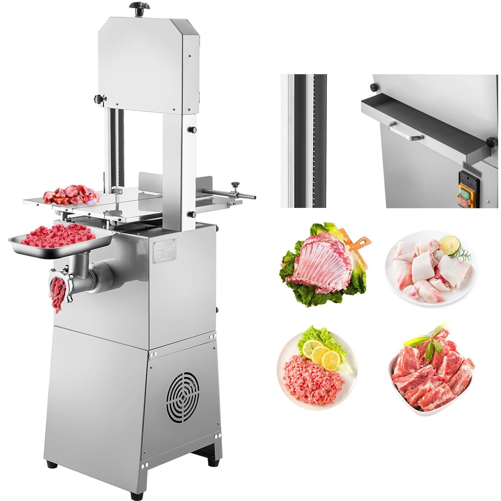 Profi Metzger Gastro Knochensägemaschine Knochenschneidemaschine Knochensäge Fleisch Edelstahl Fleischwolf 2-in-1