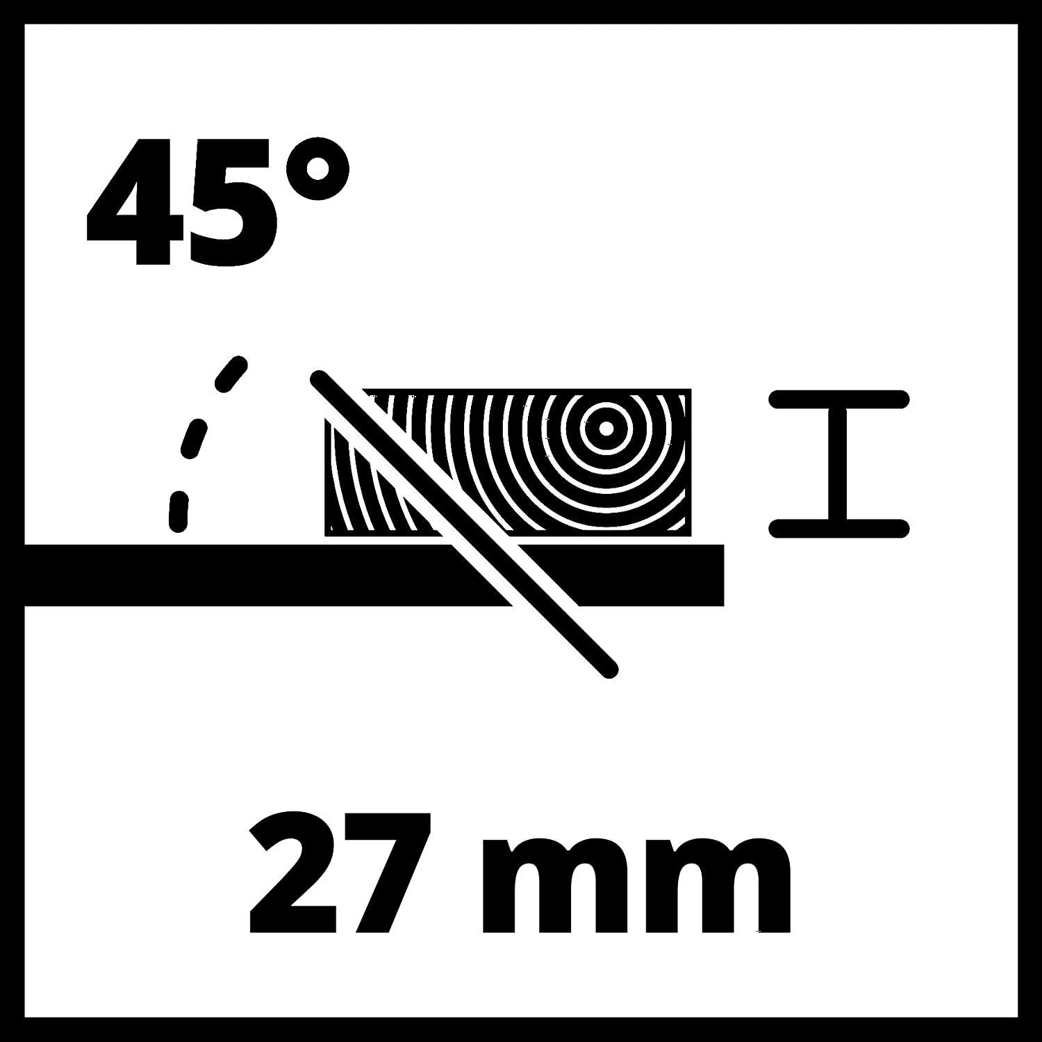 Einhell Tischkreissäge TC-TS 210 (max. 1200 W, Ø 210 x 30 Sägeblatt, Überlastschalter, Parallelanschlag mit Klemme, Winkelanschlag +/- 60°, Sägeblatt höhenverstellbar + neigbar 45°, Absaugadapter)