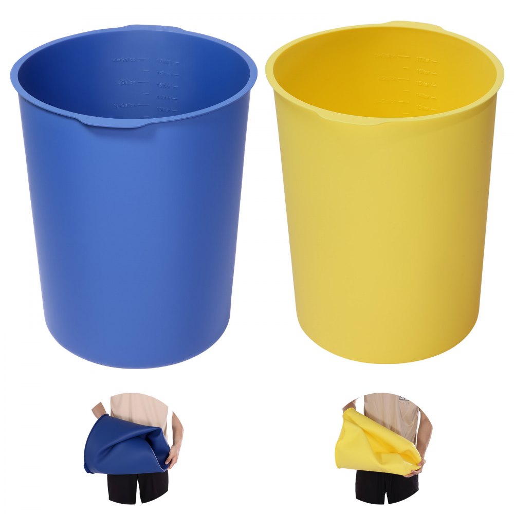 Doublure de seau, 18,9 L, doublure de seau en silicone pour mélange de béton, réutilisable, pour mélanger du mortier à prise mince, de la peinture, du béton et de la résine époxy, doublure de seau, sans danger pour les aliments, paquet de 2, bleu/jaune Doublure de seau, 18,9 L, doublure de seau en silicone pour mélange de béton, réutilisable, pour mélanger du mortier à prise mince, de la peinture, du béton et de la résine époxy, doublure de seau, sans danger pour les aliments, paquet de 2, bleu/jaune