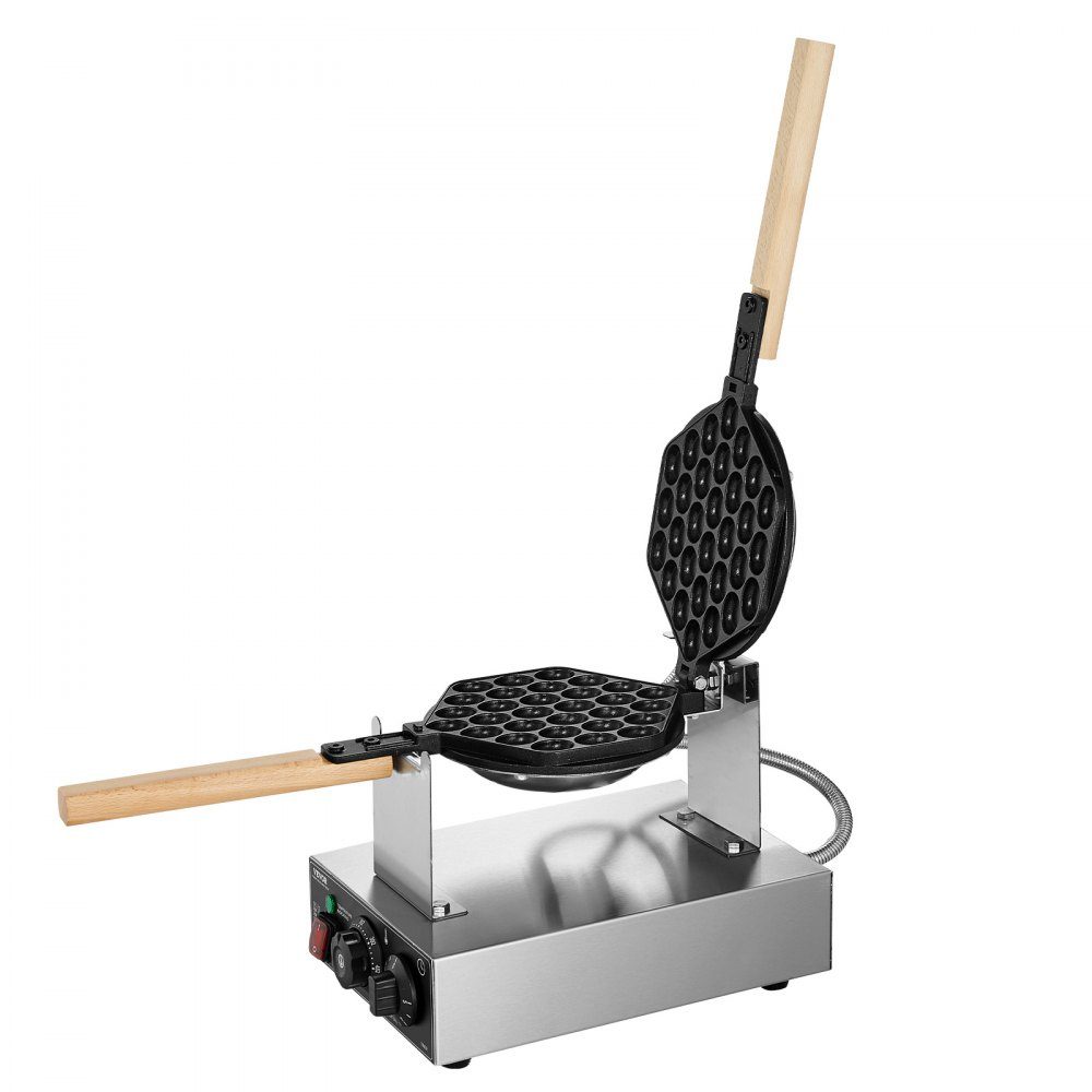 Kommerzielles Blasenwaffeleisen, Eierpfannkuchenmaschine 1400 W, Waffeleisen aus Edelstahl mit antihaftbeschichteter Backfläche, Temperatur- und Zeitkontrolle, für Restaurant-Bäckerei-Snackbar