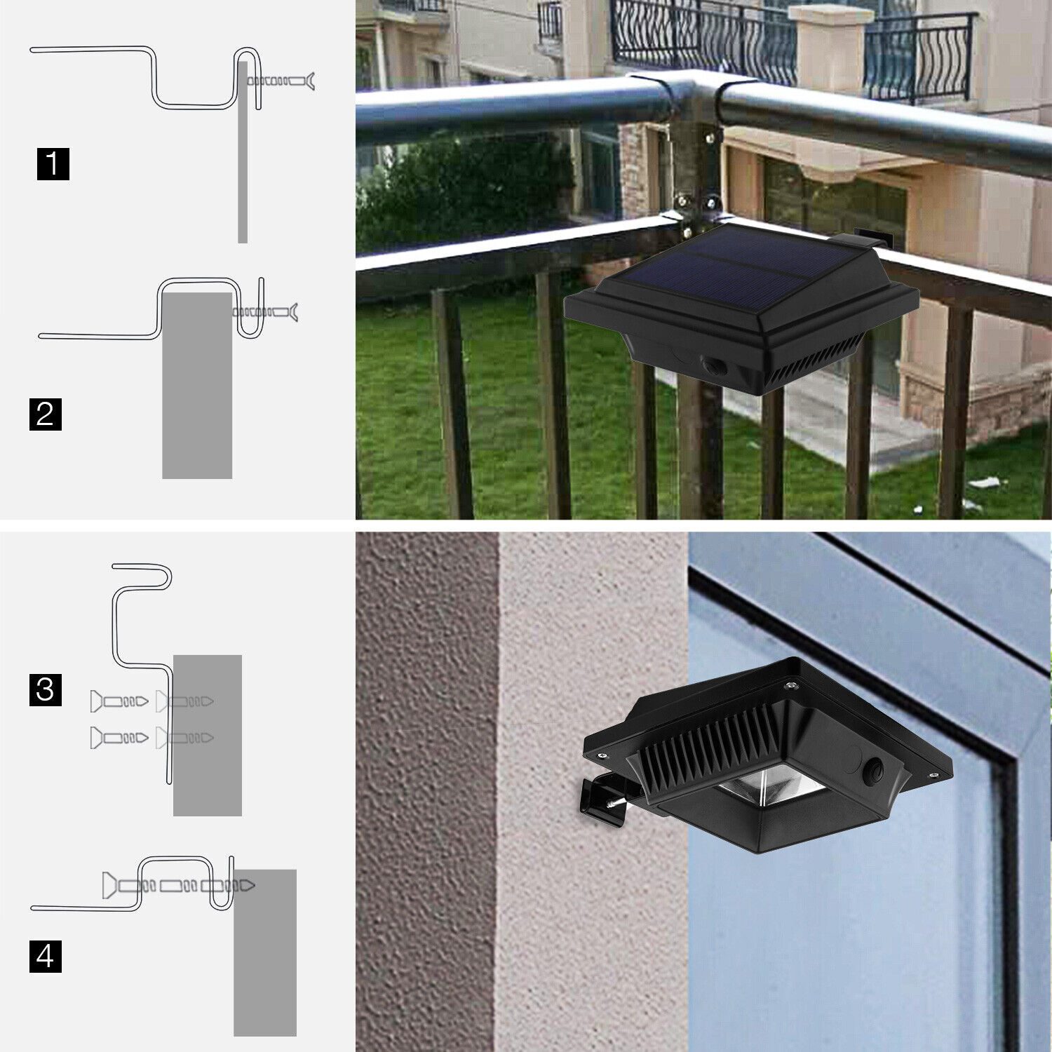 8x Solarleuchten 25LEDs Garten Dachrinnenleuchte Zaunleuchte Außenleuchte