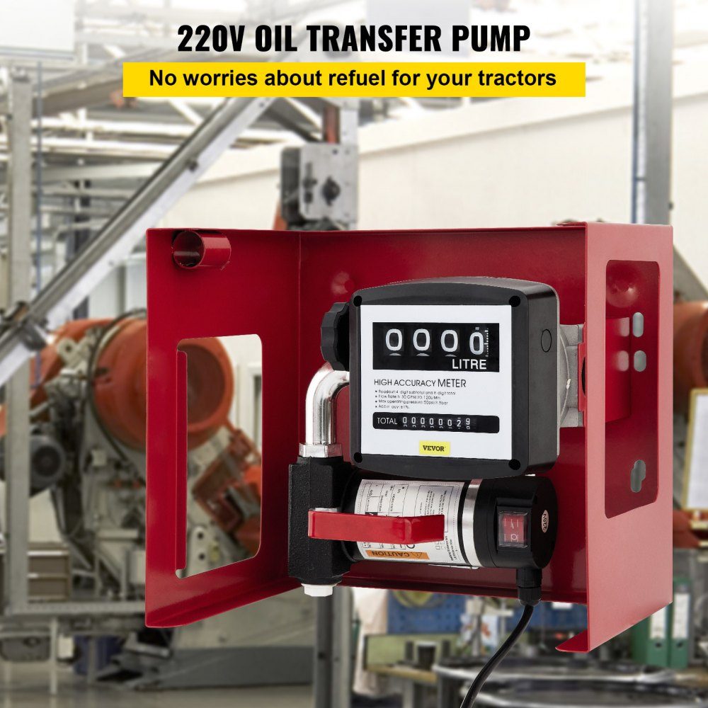 Dieselpomp stookoliepomp 40L, 155W zelfaanzuigende oliepomp, 2800 tpm motortoerental oliezuigpomp zelfaanzuigend, 20kg diesel transferpomp, meter automatische pomp voor biobrandstof – Artikelnr. HT-22259