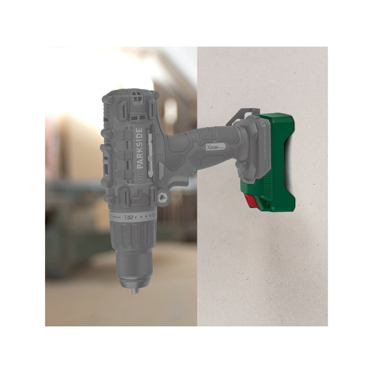 Support mural PARKSIDE® pour outils/batteries, en plastique