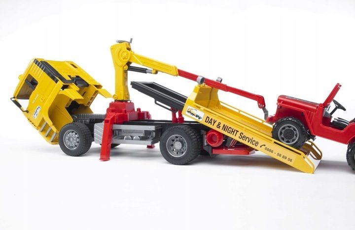 Kinderspielzeug Spielzeugauto MAN TGA Abschleppwagen mit JEEP